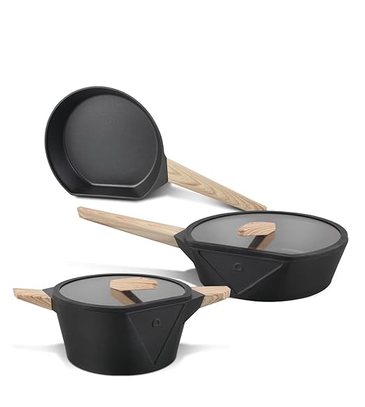 Fry Pan, Casserole and Sauce Pan Combo with Glass Lid